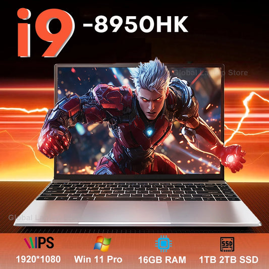 14.1 inch Intel Core i9 8950HK Gaming Laptop Computer Windows 11 Pro Office Notebook 16GB DDR4 1TB SSD Portable Laptop PC  Gamer